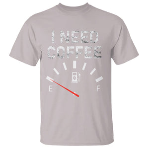 I Need Coffee Funny Coffee Meter Battery T Shirt TS09 Ice Gray Printyourwear