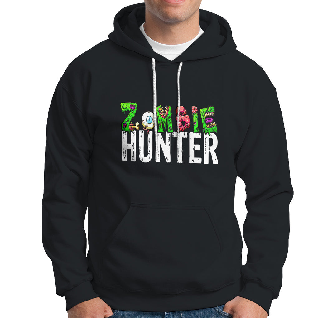 Zombie Hunter Eye Brain Hunting Halloween Costume Hoodie TS09 Dark Heather Printyourwear