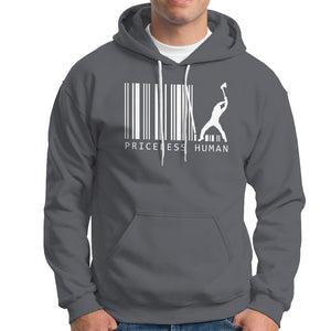 Priceless Human Funny Barcode Hoodie TS09 Charcoal Printyourwear