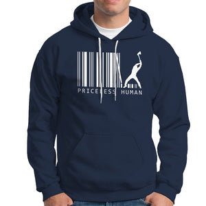 Priceless Human Funny Barcode Hoodie TS09 Navy Printyourwear