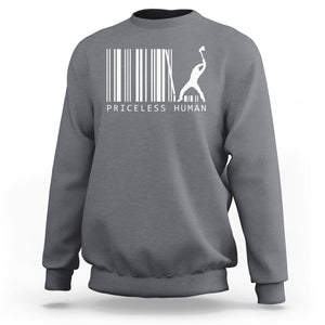 Priceless Human Funny Barcode Sweatshirt TS09 Charcoal Printyourwear