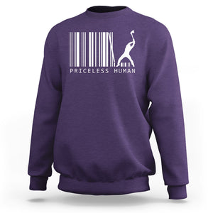 Priceless Human Funny Barcode Sweatshirt TS09 Purple Printyourwear