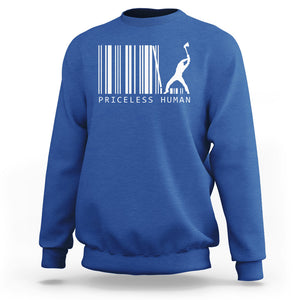 Priceless Human Funny Barcode Sweatshirt TS09 Royal Blue Printyourwear