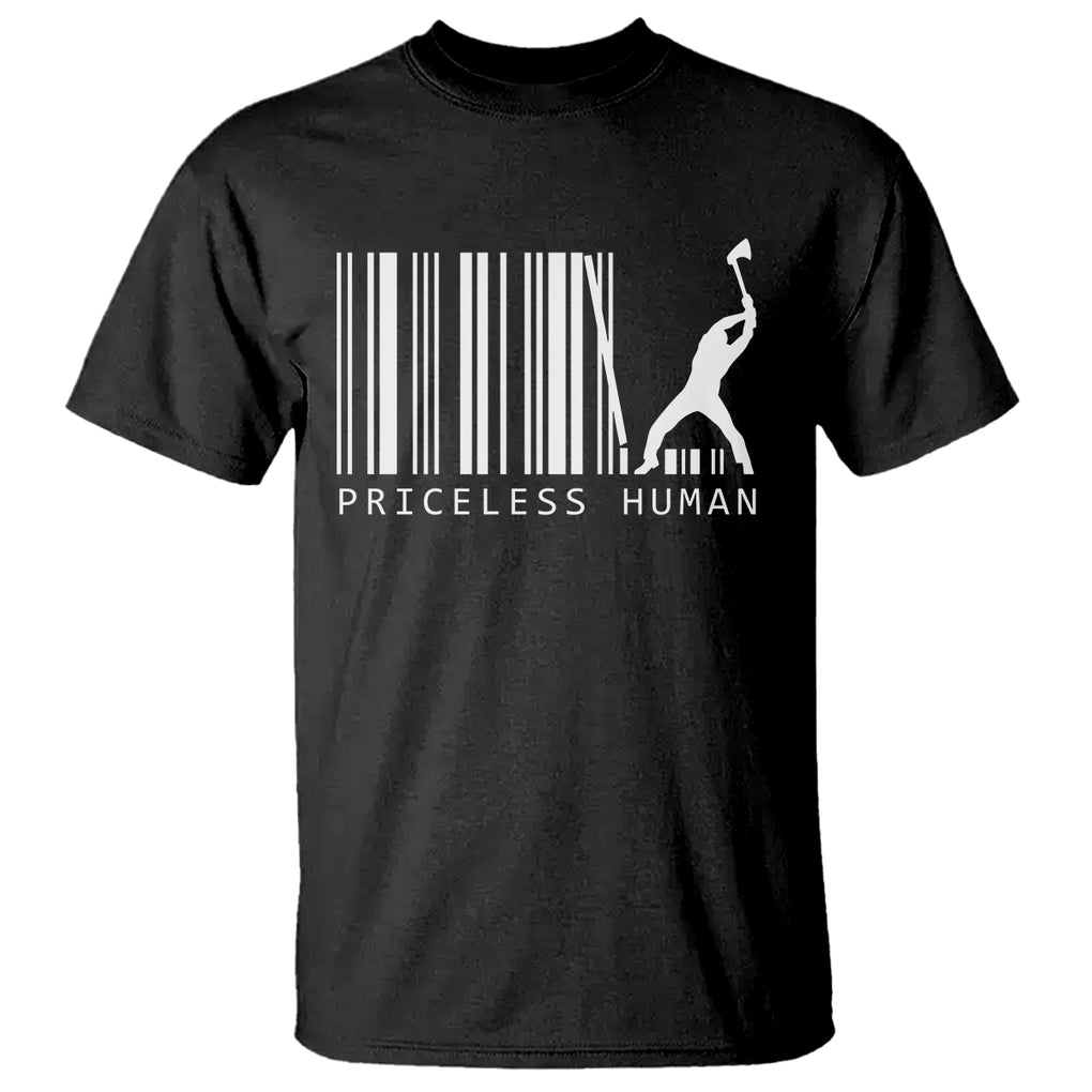 Priceless Human Funny Barcode T Shirt TS09 Black Printyourwear