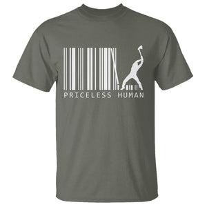 Priceless Human Funny Barcode T Shirt TS09 Military Green Printyourwear