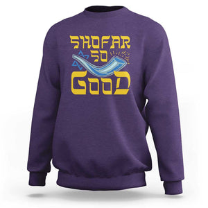 Rosh Hashanah Jewish Sweatshirt Funny Shofar So Good TS09 Purple Print Your Wear