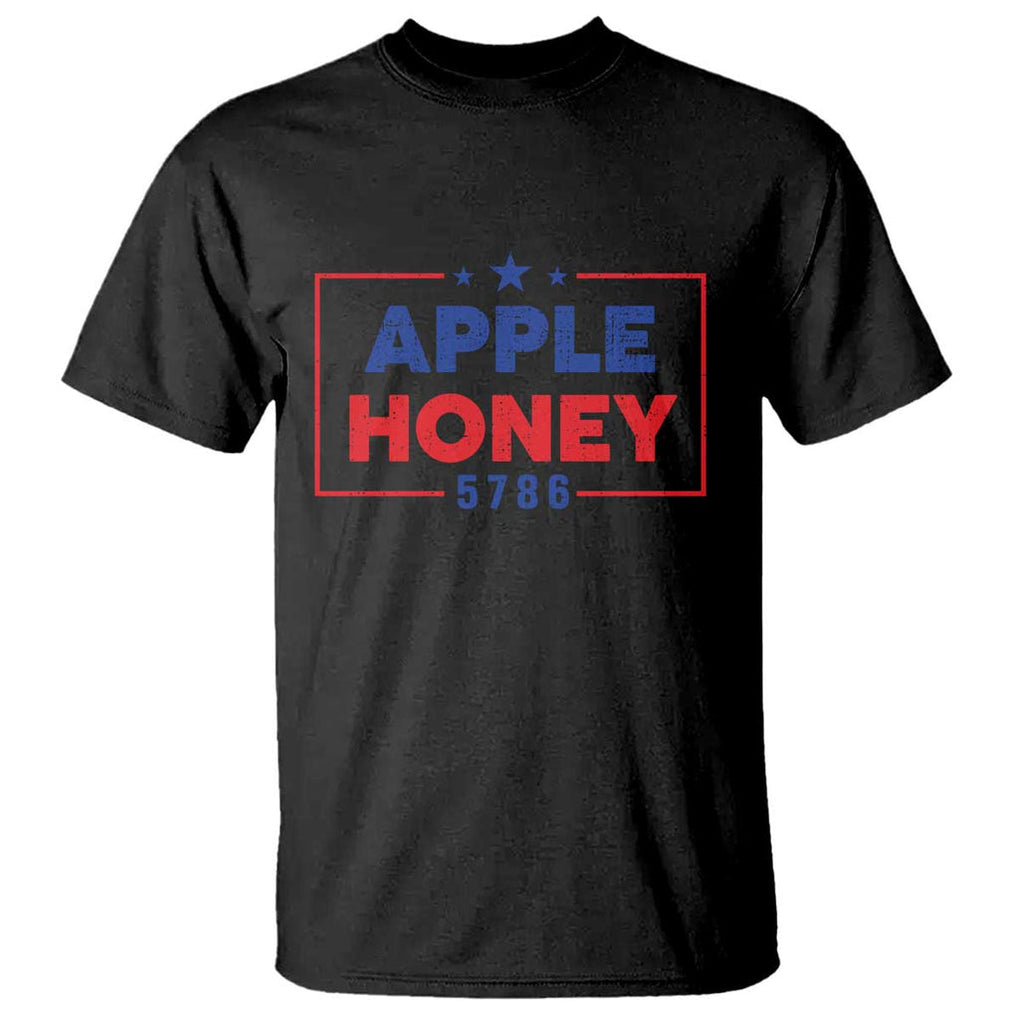 Rosh Hashanah Jewish T Shirt Apple Honey 5786 New Year Holiday 2025 TS09 Black Print Your Wear