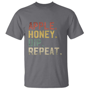 Rosh Hashanah Jewish T Shirt Apple Honey Dip Repeat TS09 Charcoal Print Your Wear