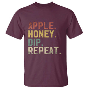 Rosh Hashanah Jewish T Shirt Apple Honey Dip Repeat TS09 Maroon Print Your Wear