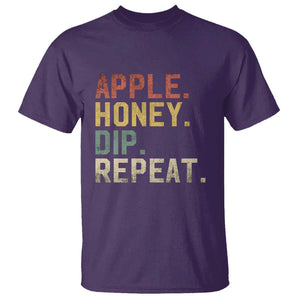 Rosh Hashanah Jewish T Shirt Apple Honey Dip Repeat TS09 Purple Print Your Wear