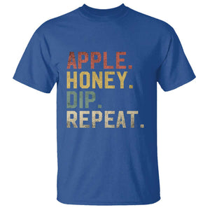 Rosh Hashanah Jewish T Shirt Apple Honey Dip Repeat TS09 Royal Blue Print Your Wear