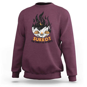 Sukkot Sweatshirt The Party is Intents Jewish Holiday TS09 Maroon Print Your Wear