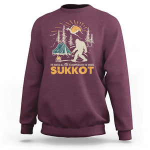 Funny Sukkot Sweatshirt I've Waited All Year For Sukkot Bigfoot Jewish Holiday TS09 Maroon Print Your Wear