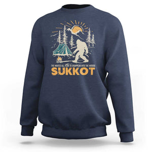 Funny Sukkot Sweatshirt I've Waited All Year For Sukkot Bigfoot Jewish Holiday TS09 Navy Print Your Wear