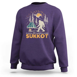 Funny Sukkot Sweatshirt I've Waited All Year For Sukkot Bigfoot Jewish Holiday TS09 Purple Print Your Wear