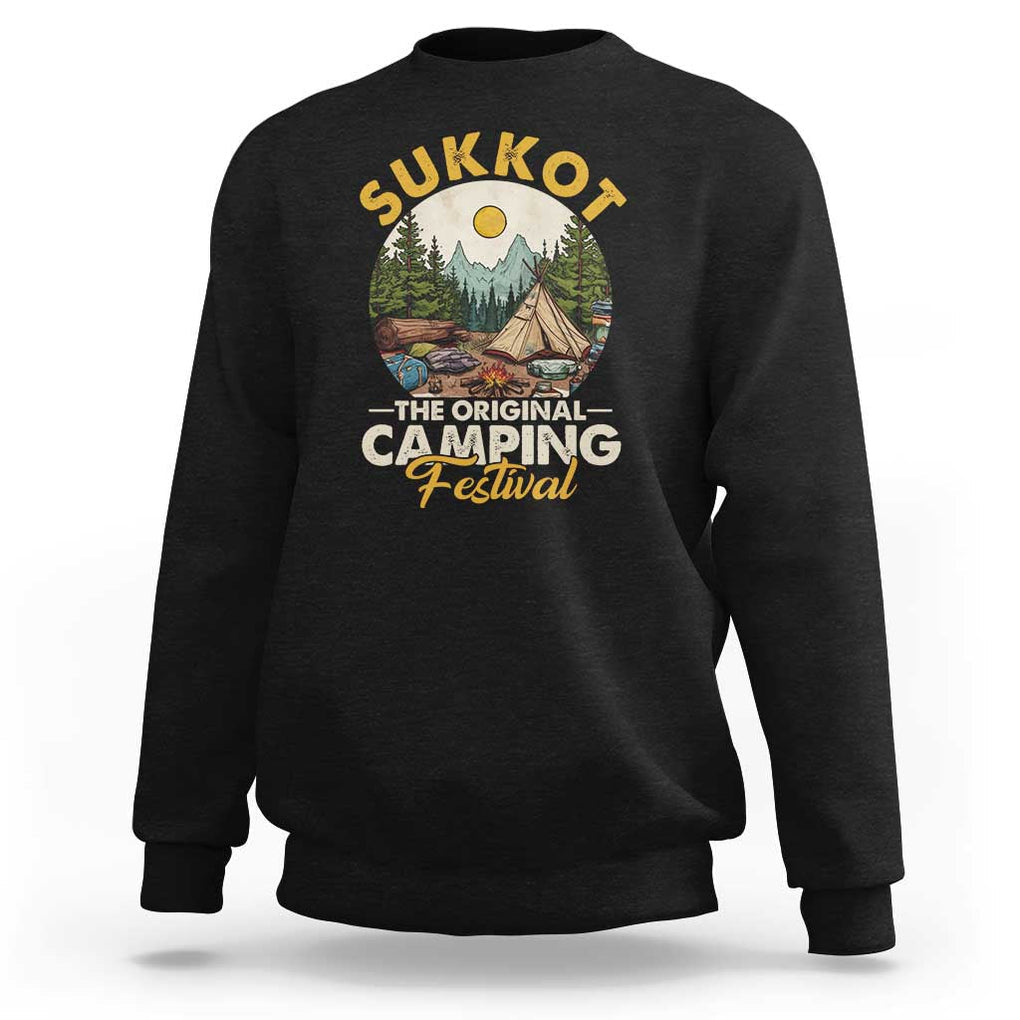 Sukkot Sweatshirt The Original Camping Festival Vintage Jewish Holiday TS09 Black Print Your Wear