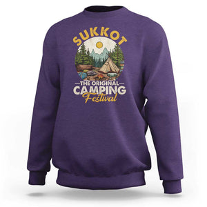 Sukkot Sweatshirt The Original Camping Festival Vintage Jewish Holiday TS09 Purple Print Your Wear