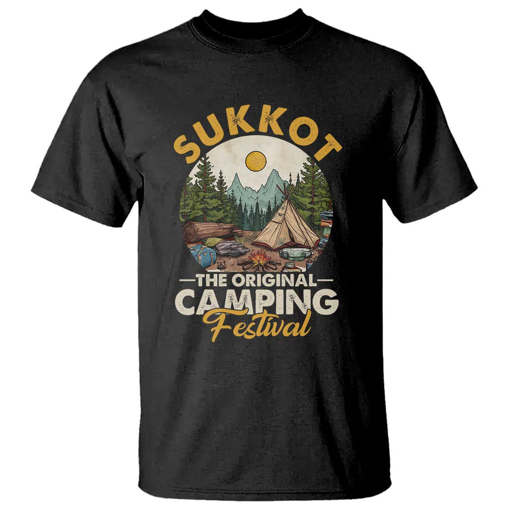 Sukkot T Shirt The Original Camping Festival Vintage Jewish Holiday TS09 Black Print Your Wear