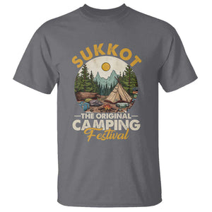 Sukkot T Shirt The Original Camping Festival Vintage Jewish Holiday TS09 Charcoal Print Your Wear