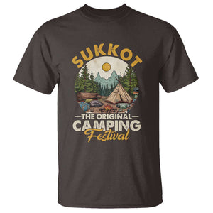 Sukkot T Shirt The Original Camping Festival Vintage Jewish Holiday TS09 Dark Chocolate Print Your Wear