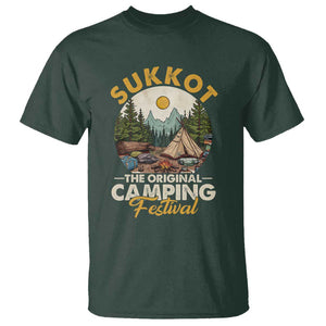 Sukkot T Shirt The Original Camping Festival Vintage Jewish Holiday TS09 Dark Forest Green Print Your Wear