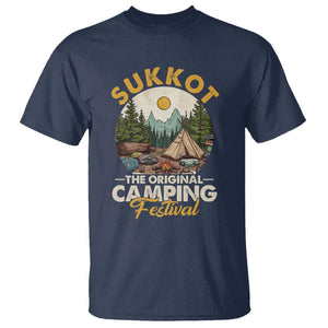 Sukkot T Shirt The Original Camping Festival Vintage Jewish Holiday TS09 Navy Print Your Wear