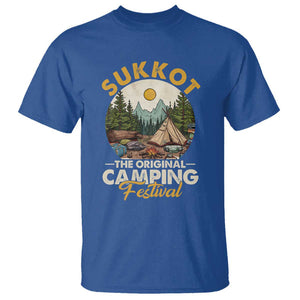 Sukkot T Shirt The Original Camping Festival Vintage Jewish Holiday TS09 Royal Blue Print Your Wear