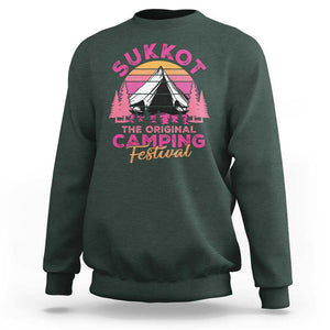 Sukkot Sweatshirt The Original Camping Festival Jewish Holiday TS09 Dark Forest Green Print Your Wear