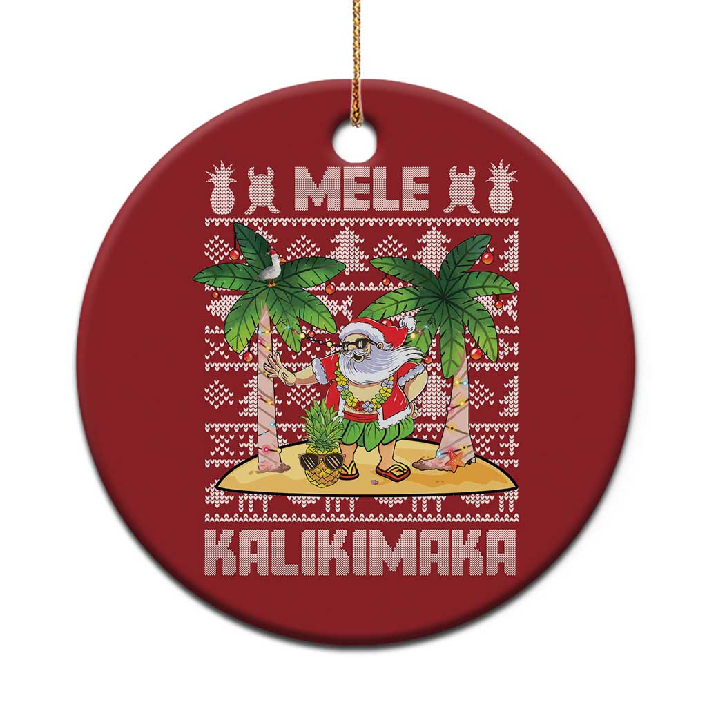 Xmas In Hawaii Christmas Ornament Mele Kalikimaka Santa Hawaiian Christmas Hula Dance TS09 Print Your Wear