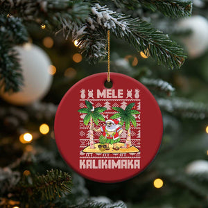 Xmas In Hawaii Christmas Ornament Mele Kalikimaka Santa Hawaiian Christmas Hula Dance TS09 Print Your Wear