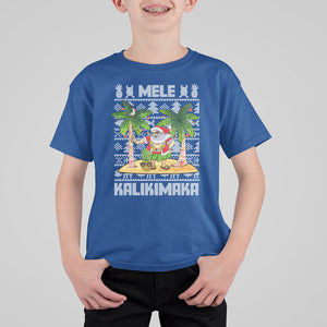 Mele Kalikimaka Santa Hawaiian Christmas Hula Dance T Shirt For Kid TS09 Royal Blue Printyourwear