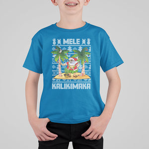 Mele Kalikimaka Santa Hawaiian Christmas Hula Dance T Shirt For Kid TS09 Sapphire Printyourwear