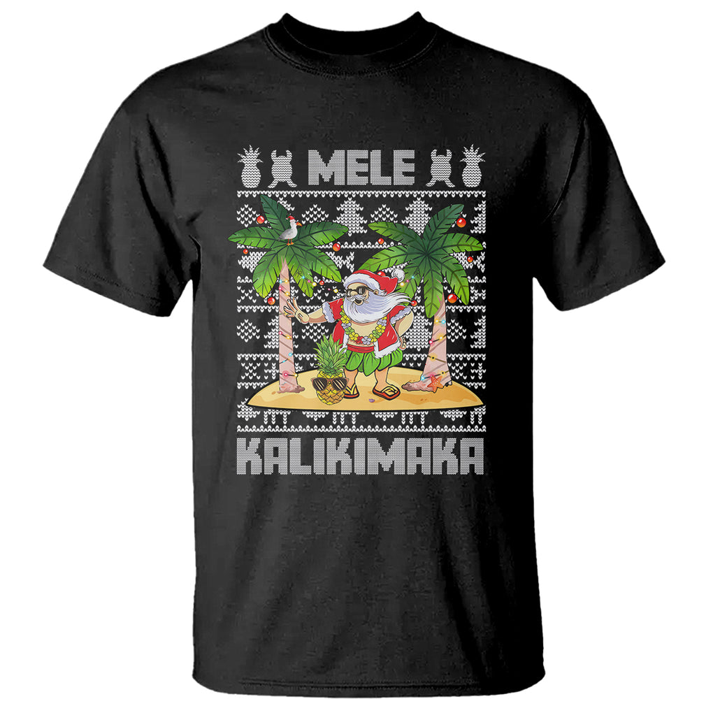 Mele Kalikimaka Santa Hawaiian Christmas Hula Dance T Shirt TS09 Black Printyourwear