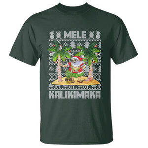 Mele Kalikimaka Santa Hawaiian Christmas Hula Dance T Shirt TS09 Dark Forest Green Printyourwear