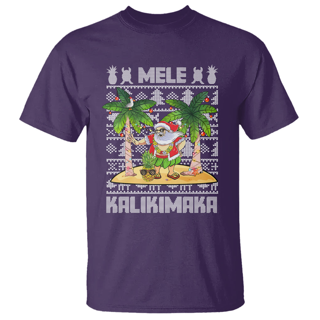 Mele Kalikimaka Santa Hawaiian Christmas Hula Dance T Shirt TS09 Purple Printyourwear