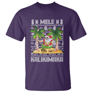 Mele Kalikimaka Santa Hawaiian Christmas Hula Dance T Shirt TS09 Purple Printyourwear