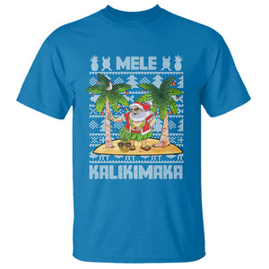 Mele Kalikimaka Santa Hawaiian Christmas Hula Dance T Shirt TS09 Sapphire Printyourwear