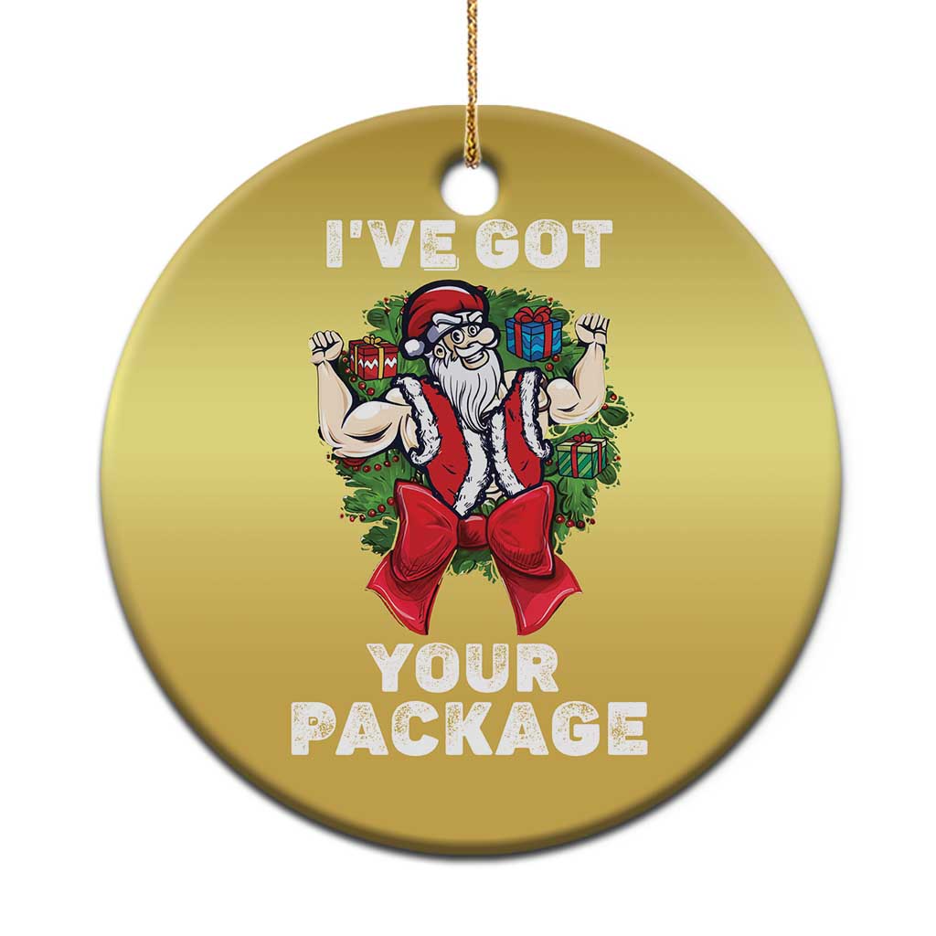 Funny Xmas Christmas Ornament I've Got Your Package Santa Gymer TS09 Print Your Wear