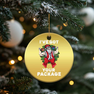 Funny Xmas Christmas Ornament I've Got Your Package Santa Gymer TS09 Print Your Wear