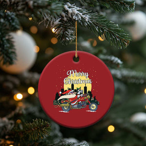 Funny Xmas Riding Christmas Ornament Santa Riding Motorcycle Biker TS09 Print Your Wear