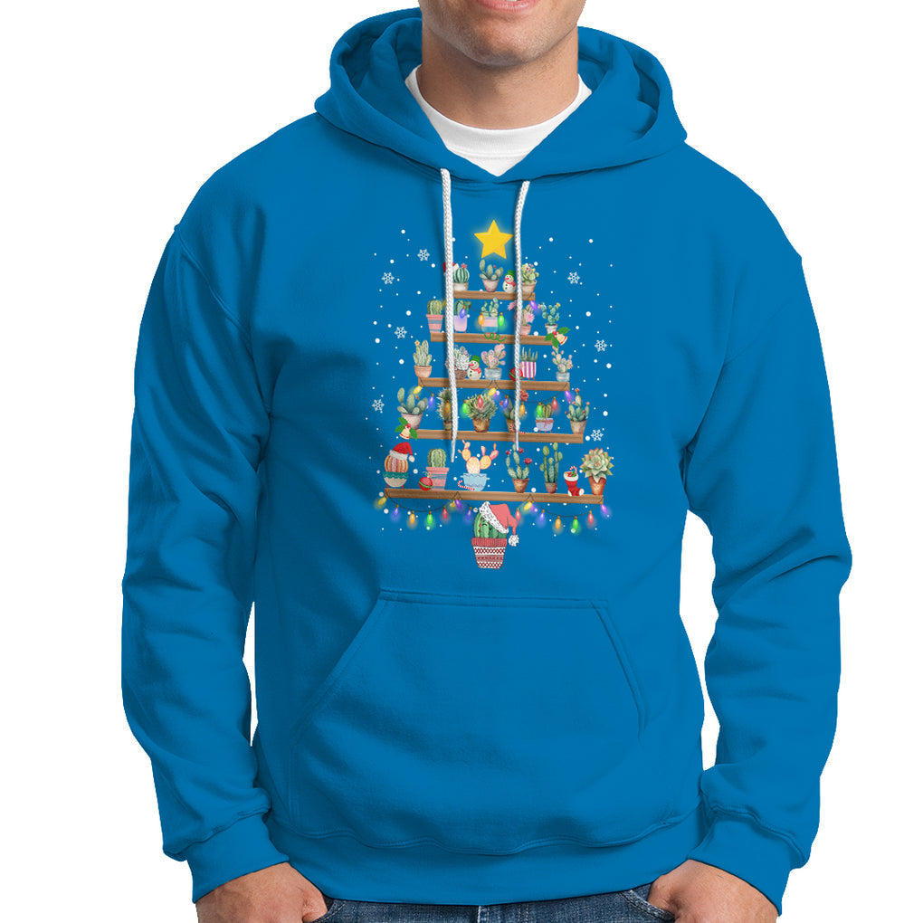 Succulent Christmas Tree Cactus Gardener Hoodie TS09 Sapphire Printyourwear