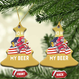 Xmas In Hawaii Christmas Ornament Ho Ho Hold My Beer Drunk Santa USA Flag TS09 Christmas Tree Gold Print Your Wear