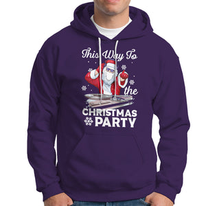 This Way to The Christmas Party Cool Santa DJ Hoodie TS09 Purple Printyourwear