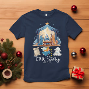 True Story Nativity Christmas Baby God Jesus Christian T Shirt TS09 Navy Printyourwear