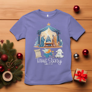 True Story Nativity Christmas Baby God Jesus Christian T Shirt TS09 Violet Printyourwear