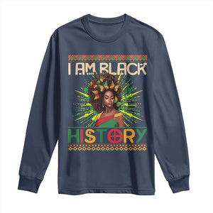 I Am Black History Long Sleeve Shirt Pretty African American Women Butterfly TS09 Navy Print Your Wear