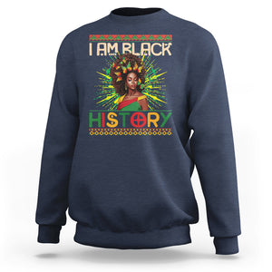 I Am Black History African American Women Pretty Butterfly Sweatshirt TS09 Navy Printyourwear