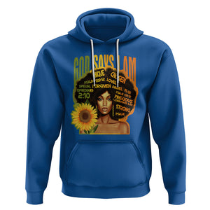 God Says I Am Melanin Strong Unique Black Women Sunflower Hoodie TS09 Royal Blue Printyourwear