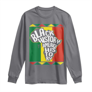 African American Pride Long Sleeve Shirt Black History Is American History TS09 Charcoal Print Your Wear