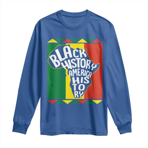 African American Pride Long Sleeve Shirt Black History Is American History TS09 Royal Blue Print Your Wear